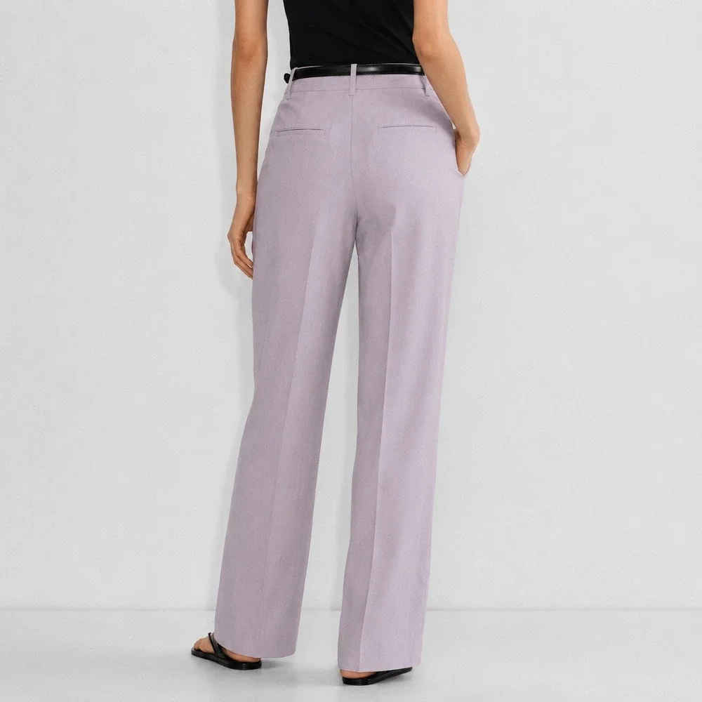 Aritzia Wilfred The Effortless Pants Linen Blend Trouser Cloudy Lilac Size 8
